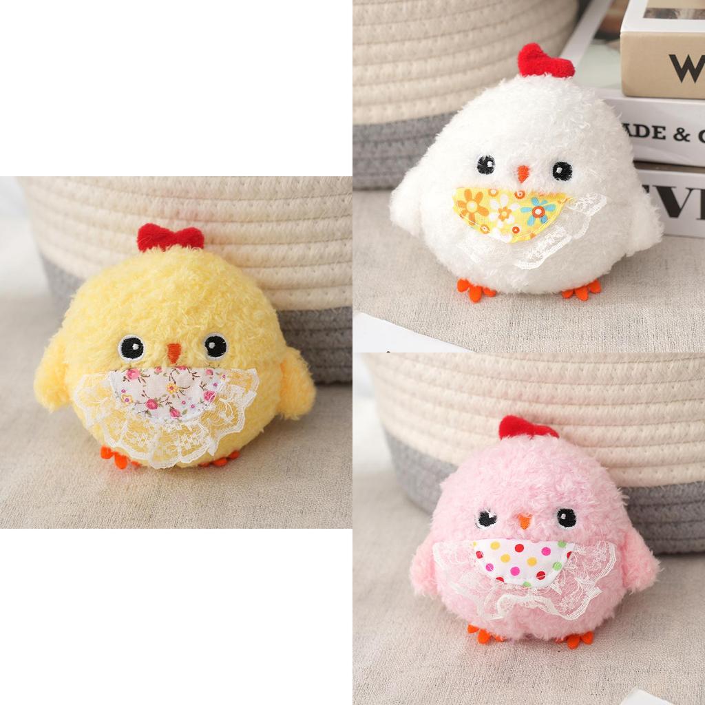 Chicken Cartoon Theme Plush Toy Backpack Pendant Cute Keyring Decoration Gift
