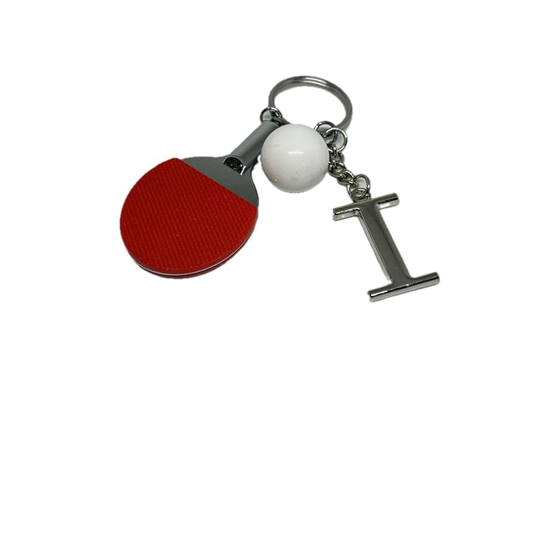 

table tennis with initials key ring souvenir present (I)