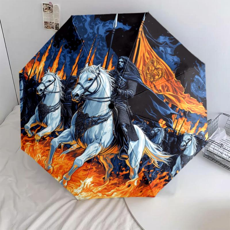 Animal pattern, automatic folding umbrella, portable and foldable design, 8 ribs, a Christmas or birthday gift.