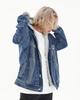 All D Denim Hooded Trucker Oversized Jacket (Blue)