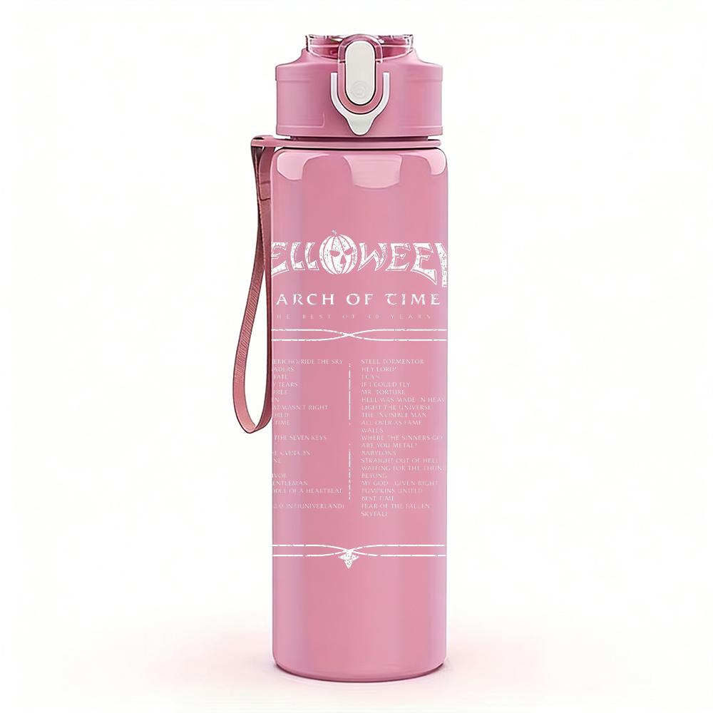 1PC ASA Brand Golden Text Logo Print 750ml colorful plastic sports water bottle leakproof pop up lid with straw for outdoor work home use