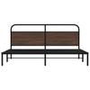 Metal Bed Frame without Mattress Brown Oak Effect 180 x 200 cm