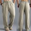 New Youth Male Solid Colour Cotton Linen Drawstring Loose Casual Trousers