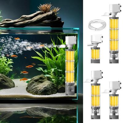 Akvaryum Filtresi Su Sirkülasyonu Temizleme Makinesi Sessiz Güçlü Çok Kademeli Akvaryum Filtresi Hava Pompası Kaplumbağa Betta Karides İçin