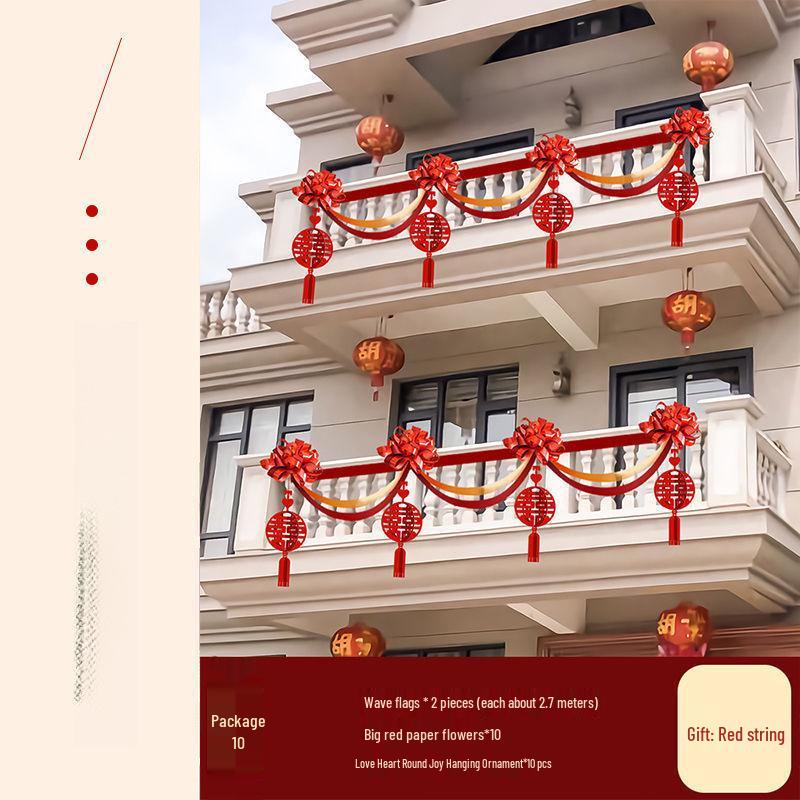 Outdoor Balcony Wedding Flower Decoration for Railings