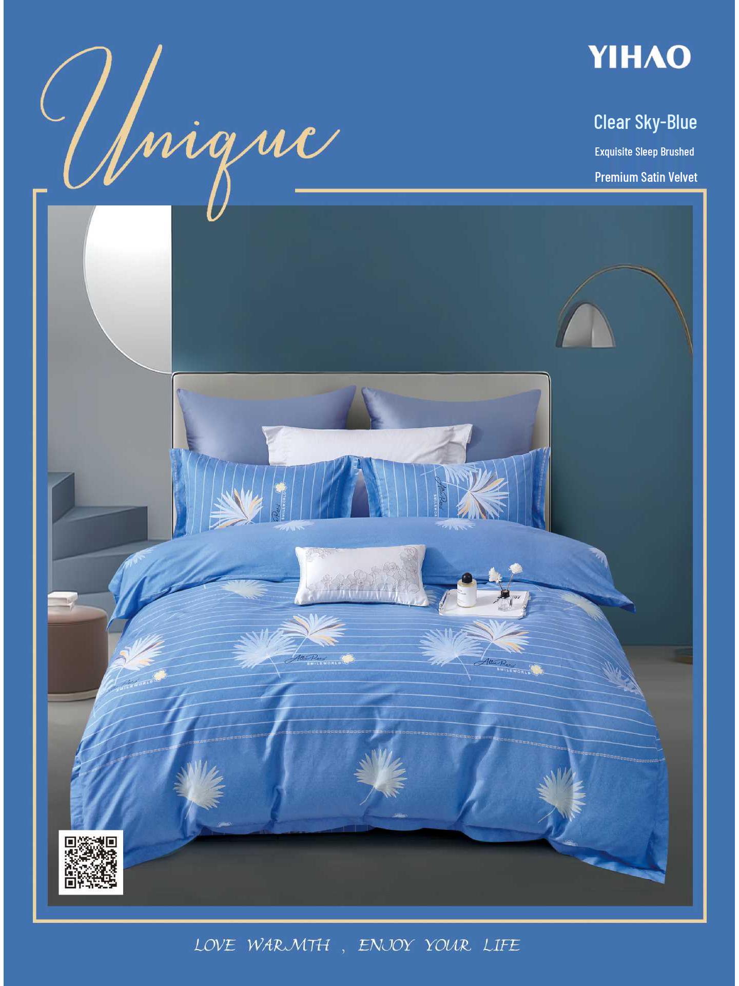 

Комплект постільної білизни з чистої бавовни з начісуванням з принтом - Чотири предмети Full Process Thickened Brushed Cotton