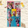 Ultra Fine Fiber Beach Towel Cool Sunglasses Large Beach Towel Cartoon Cute Portable Travel Towel