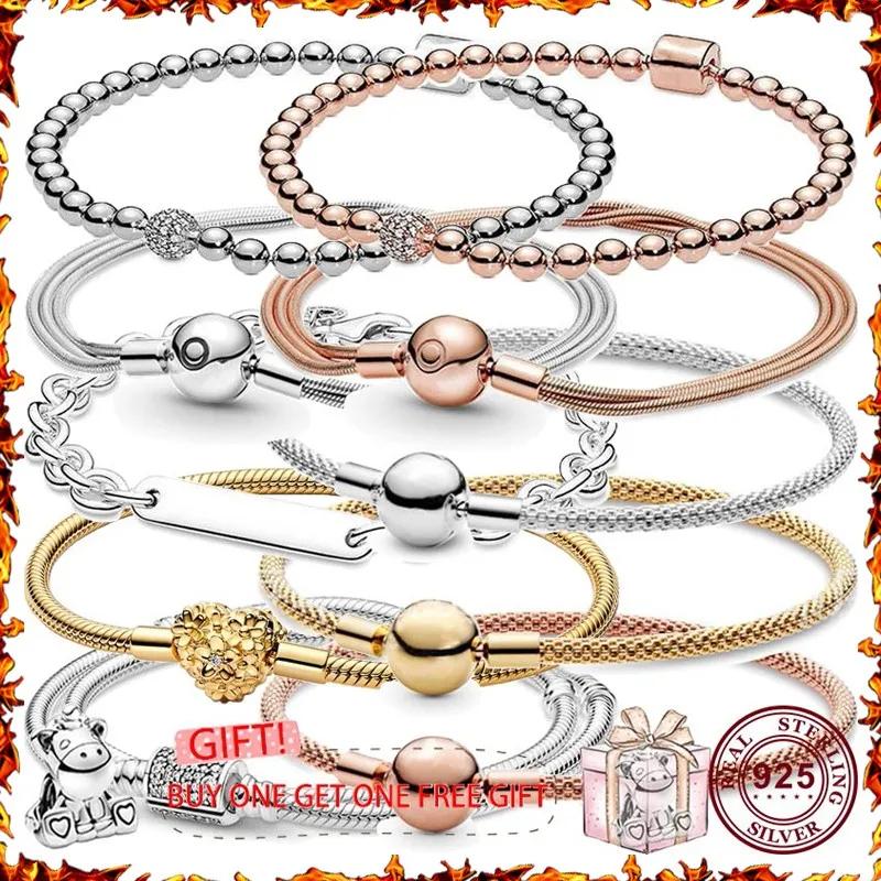 

Лидер продаж, женский браслет из стерлингового серебра 925 пробы с блестящими бусинами, тканый браслет с сердцем любви, подходит для оригинальных очаровательных ювелирных изделий своими руками