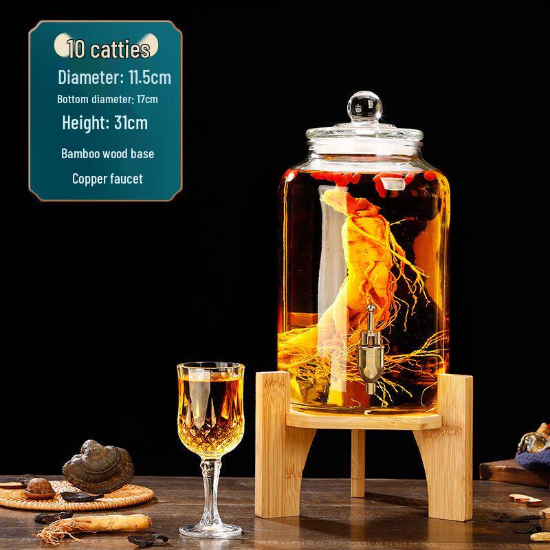 Glas-Infusionsbehälter mit Zapfhahn: 10-20 Jin Versiegelte Enzym- und Kimchi-Weinlagerung