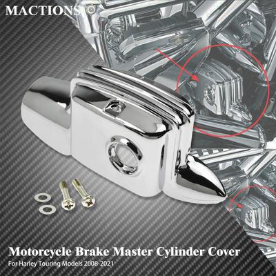 Capa do Cilindro Mestre do Freio Traseiro Motocicleta Para Harley Touring Road King FLHR Street Electra Glide FLHT FLTRX 08-2021 Cromado ABS