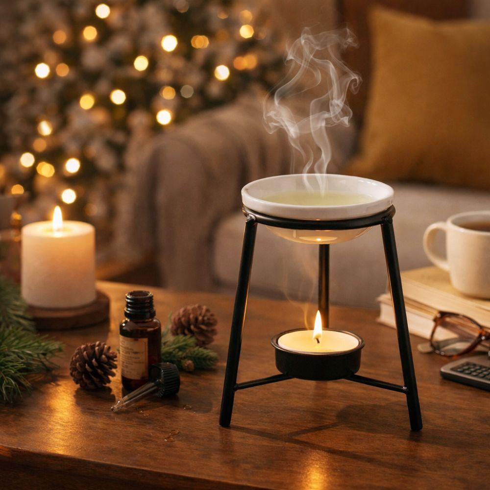 Ceramic Bowl Aromatherapy Stove Hollow Out Tealight Holder Essential Oil Burner Home Decor