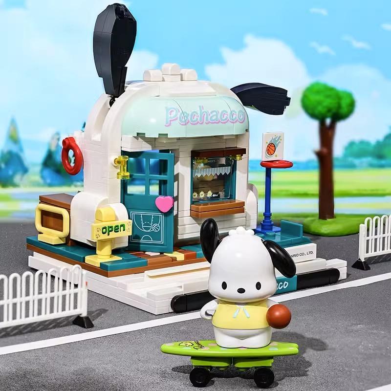 Genuine Keeppley  Building Blocks Street Scene Series Model  Mymelody Kuromi Splicing Toy Pompom Purin Gift