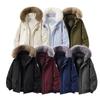 Parka con Cappuccio da Uomo Autunno Inverno Uomo Casual Cappotti con Collo in Ecopelliccia Uomo High Street Giacca Imbottita in Cotone Unisex Giubbotti da Esterno