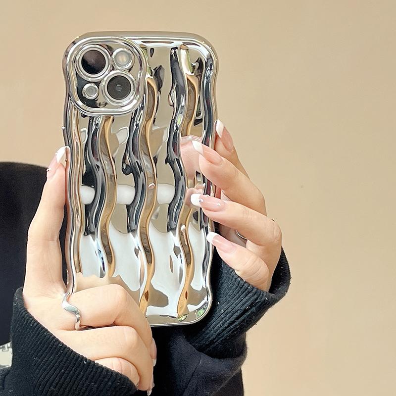 3D water ripple pattern Phone Case For iPhone 17 16 15 14 13 Pro Max 14promax 14pro Soft Shockproof Back Cover