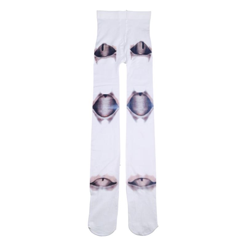 Damen Harajuku Neuheit Lolita Strumpfhosen Japanisch Gothic Anime Gelenkig Für Puppen Stil Tattoo 3D Druck Strumpfhosen Cosplay Stoc gray