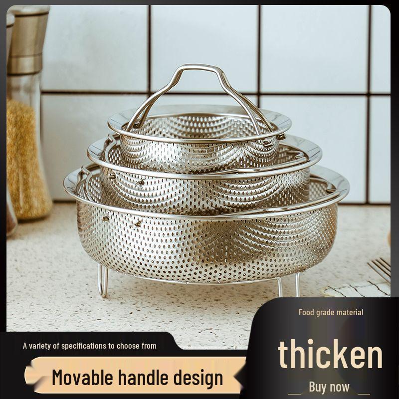 304 Stainless Steel Multi-Purpose Kitchen Colander for Washing and Draining Vegetables, Fruits, and Rice