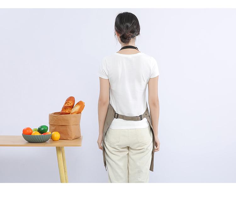 Women's Canvas Work Apron - Waitress, Baking, Milk Tea Shop Style