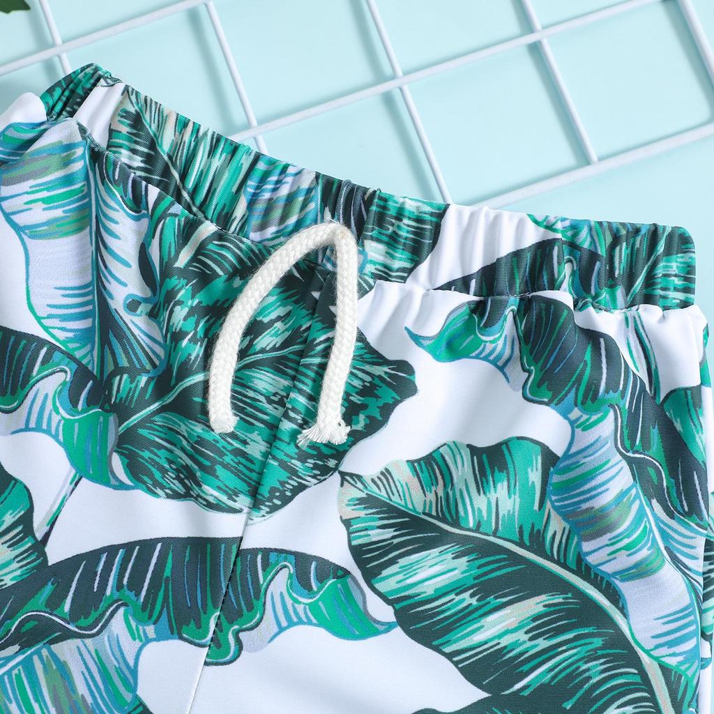 Boys' Fashion Print Square Leg Swim Trunks for Toddlers and Kids