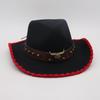 Tibetan Vacation Hemming Top Hat Men'S And Women'S Hat Cowboy Hat Simple Ethnic Style Jazz Hat