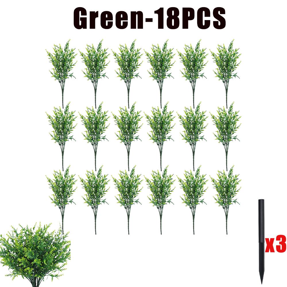 6-18PCS Bundles Artificial Lavender Flowers Outdoor Flowers Uv Resistant Artificial Plants Fake Shrubs Flowers Greenery Bushes