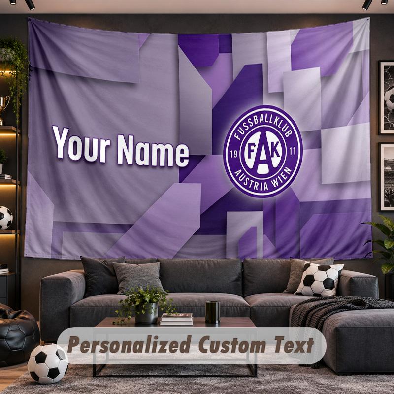 Austria Wien FC Personalized Tapestry Support Custom Name, Wall Art Home Decoration