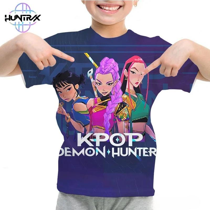 Kpop Demon Hunters 3D Print Sport Quick-dry Breathable Boy Girl T-shirt Outdoor Harajuku Hip-hop Anime Children Short-sleeve Top