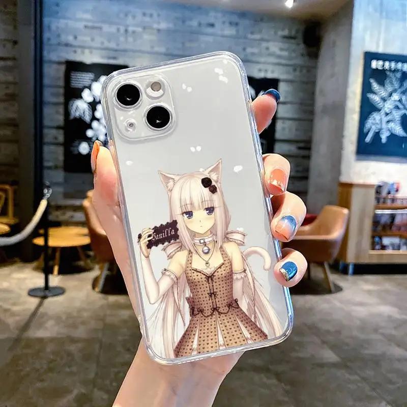 Chocola Nekopara Anime Phone Case For IPhone 16 15 14 13 12 11 Mini Pro Max X XR XSMax 7 8 Plus SE20 Transparent Cover