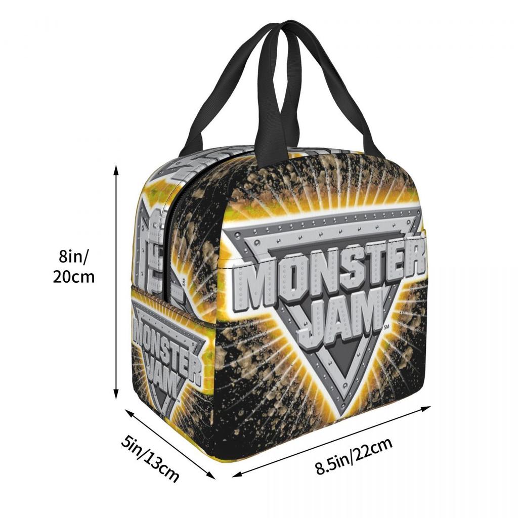 Monster Jam Insulated Lunch Bag for Kids School Cooler Thermal Food Box Tote Portable Lunch Boxes Container