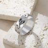 Lemegeton Stainless Steel Black Print Edgy Wide Band Scorpion Ring Gothic Punk Fashion Jewelry for Women Men Scorpio Zodiac Gift