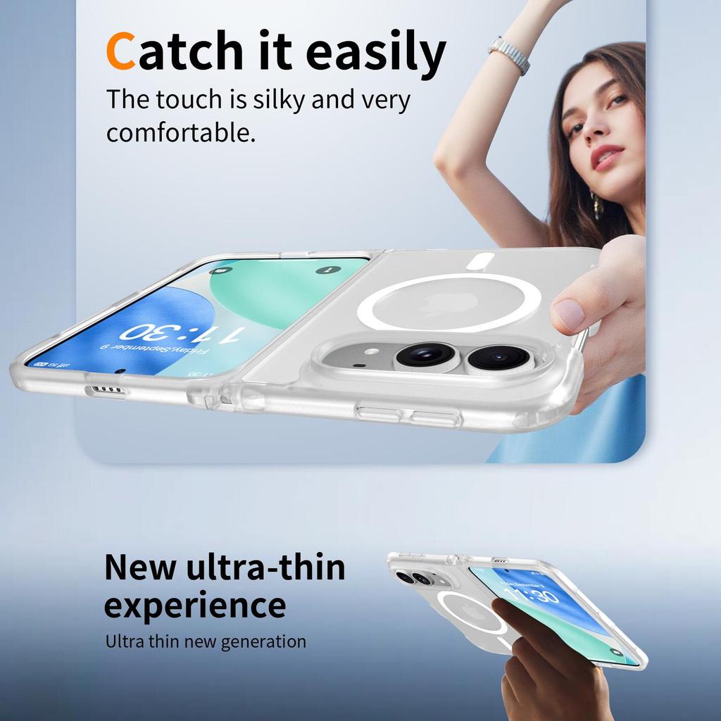 iPhone 18 Pro Fold Magnetic Frosted Semi-Transparent Protective Case