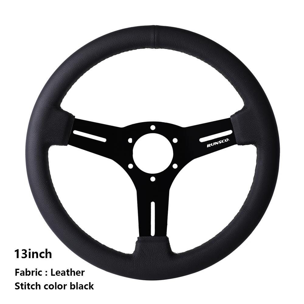 13Inch Sport Steering wheel Drift Simulation Racing Game Steering Wheel Universal 70mm PCD 5129BK-ZP-BK-XX