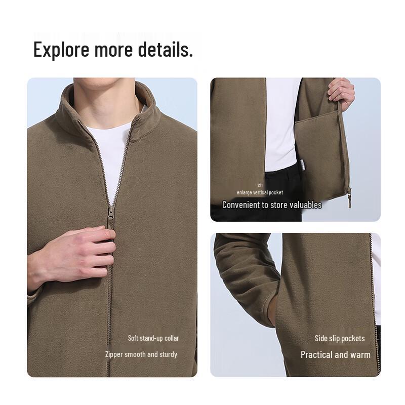 Men's Stand-Collar Fleece Jacket