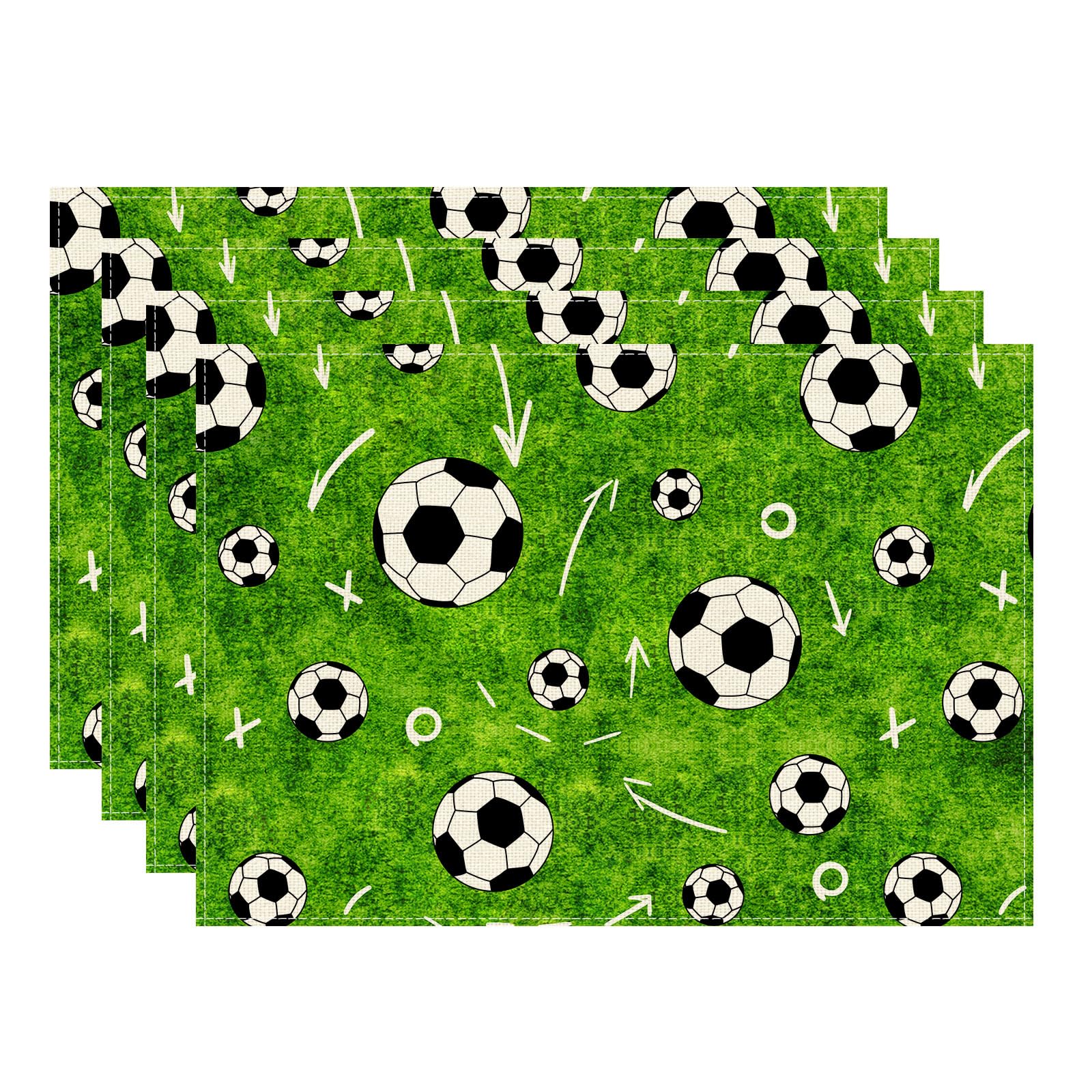 

Green Soccer Grass World Cup Placemats Set of 4 Table Mats for Game Day Soccer Party Home Kitchen Dining Table Decorations 12x18 Inch Placemats Set of 4 （12x18 Inch）