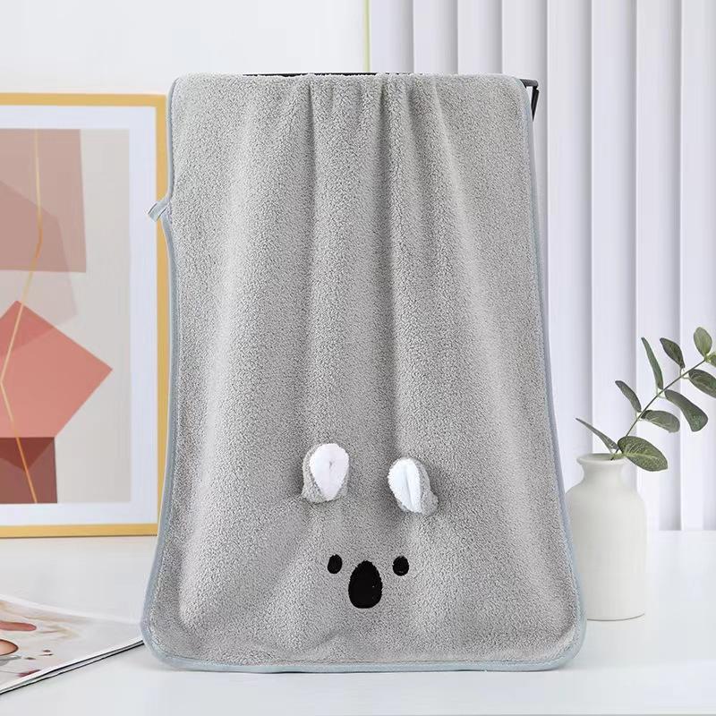 High-density Coral Fleece Towel Cartoon Three-dimensional Cute Rabbit Ears Face Towel Thickened Without Shedding Hair Embroidered Men's and Women's