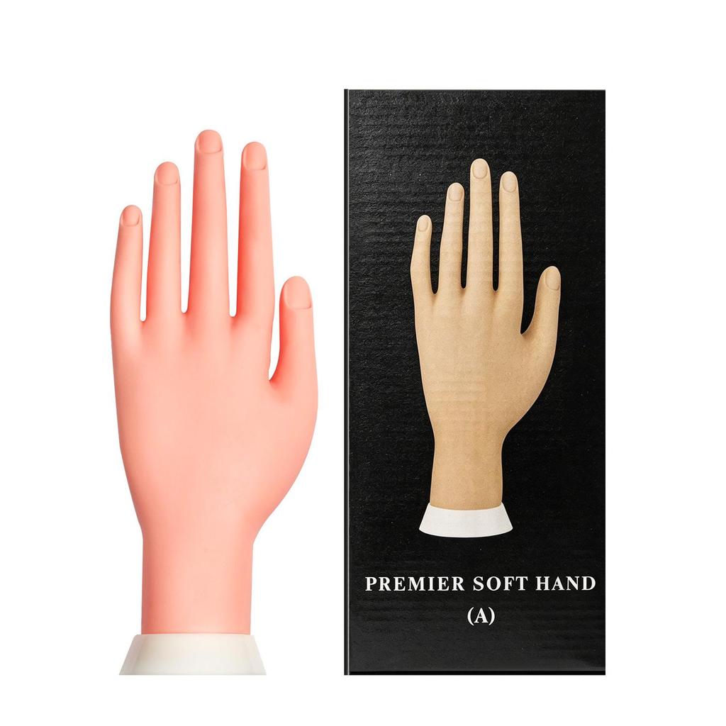 Left-Handed Nail Practice Model for Beginners: Insert Fake Nail Tips for Gel Polish Display and Simulation.