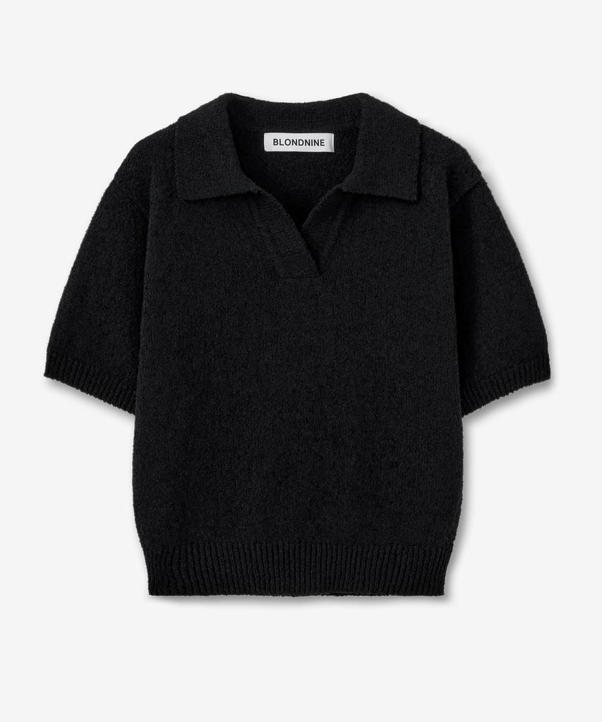 BLOND9 Boucle Short Sleeve Open Collar Knit ( 5 Colors )