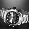 GOLDENHOUR Mens Sport Watches Luxury Gold Quartz Steel Strap Waterproof Military Digital Wristwatch Clock Relogio Masculino