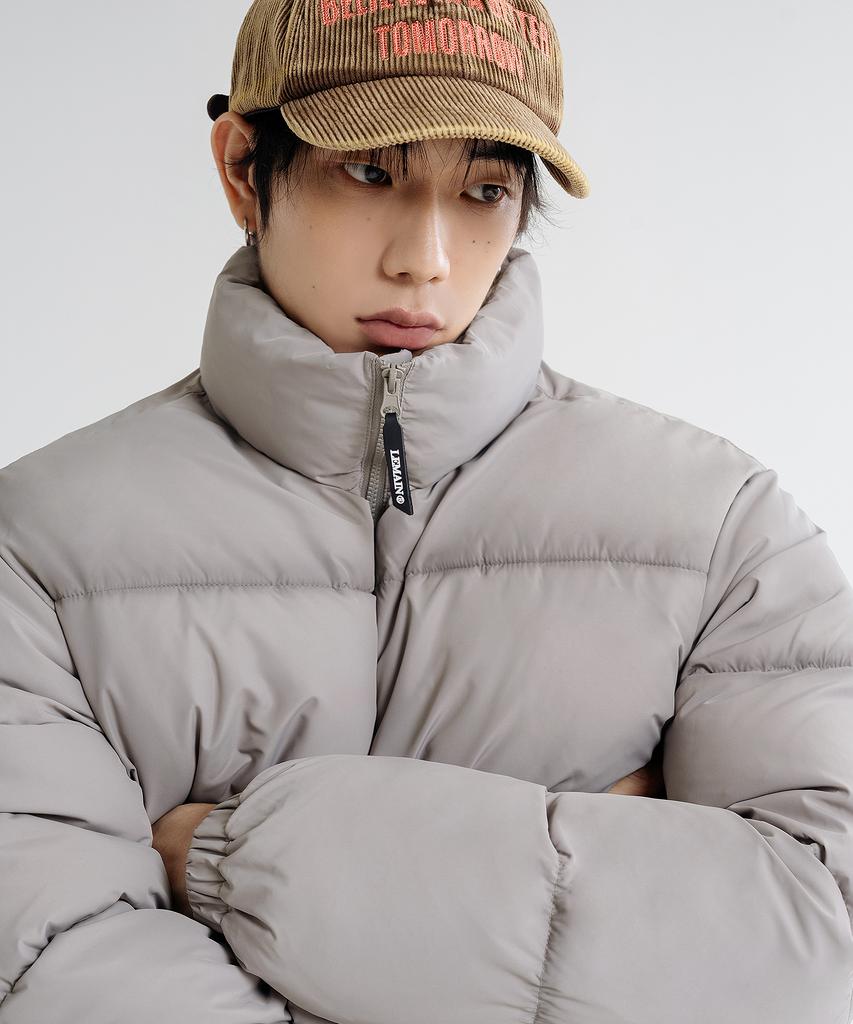Lemain Second 2Way Oversized Voluminous Wellon Puffer Short Jacket [Gray]