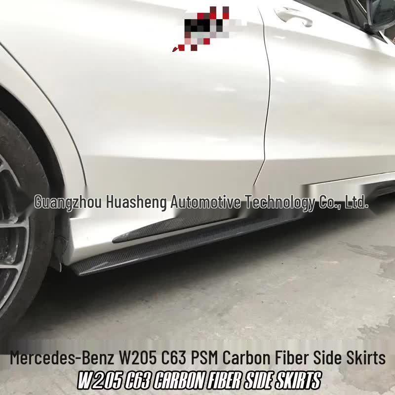 Mercedes-Benz C-Class PSM Style Carbon Fiber Side Skirts & Deflectors for C180 C200 C260 C63