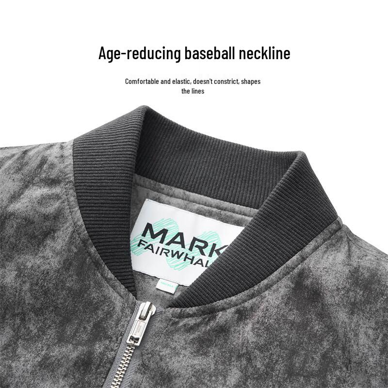 Mark Fairwhale Herren Batik Distressed Baseballkragenjacke