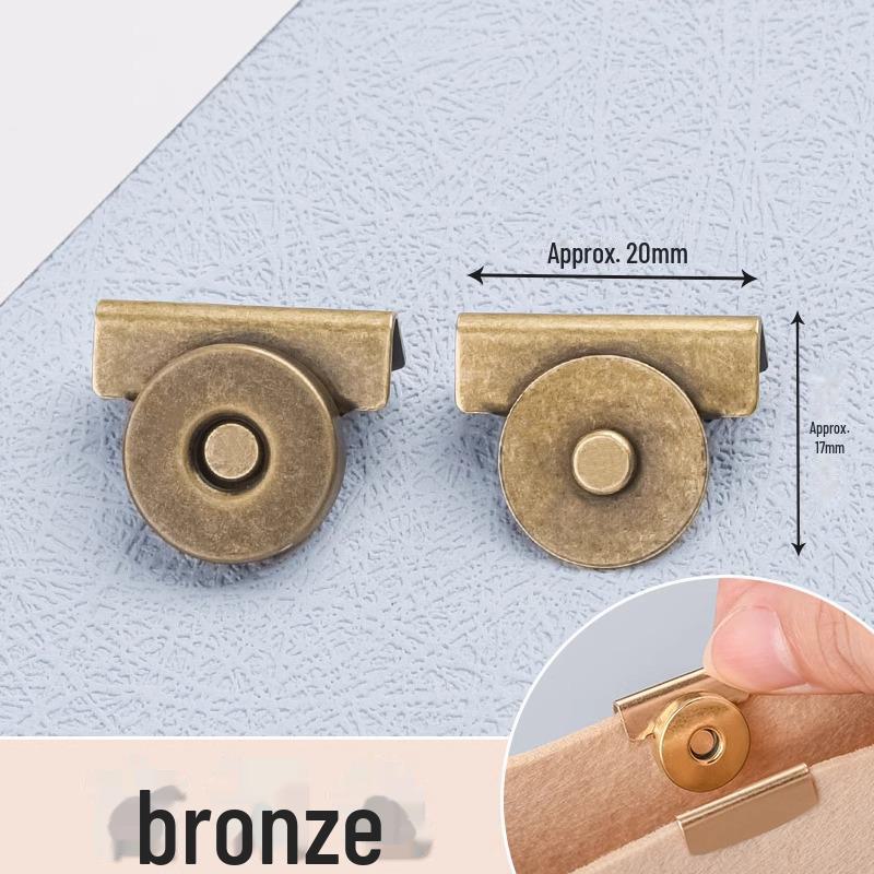 Durable Magnetic Metal Buckle for Bags: No-Sew Fix, Leather & Cloth Compatibility, Hidden Magnetic Button