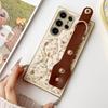 Leder Blumen Armband Hülle Für Samsung Galaxy S26 Ultra S25 S24 Plus S23 A15 A16 A26 A36 A56 A17 A25 A35 A53 A54