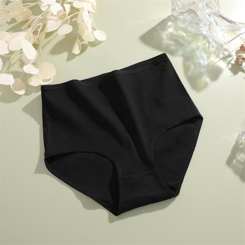 FINETOO Cotton Plus size Underwear Women's Striped High Waist Panties Sexy Elastic belt Breathable Brief 14 Colors Soft Lingerie