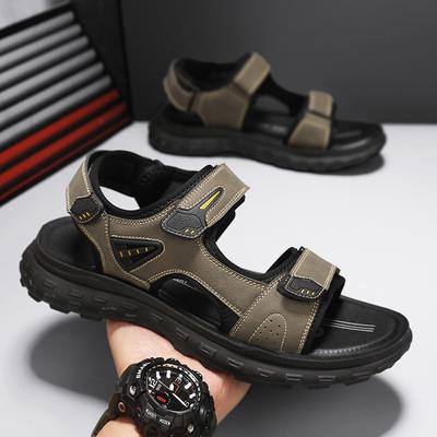 Men's Sandals 2024 New Velcro Summer Wear Non-slip and Wear-resistant Outdoor Driving Dual-purpose Sports Beach Shoes