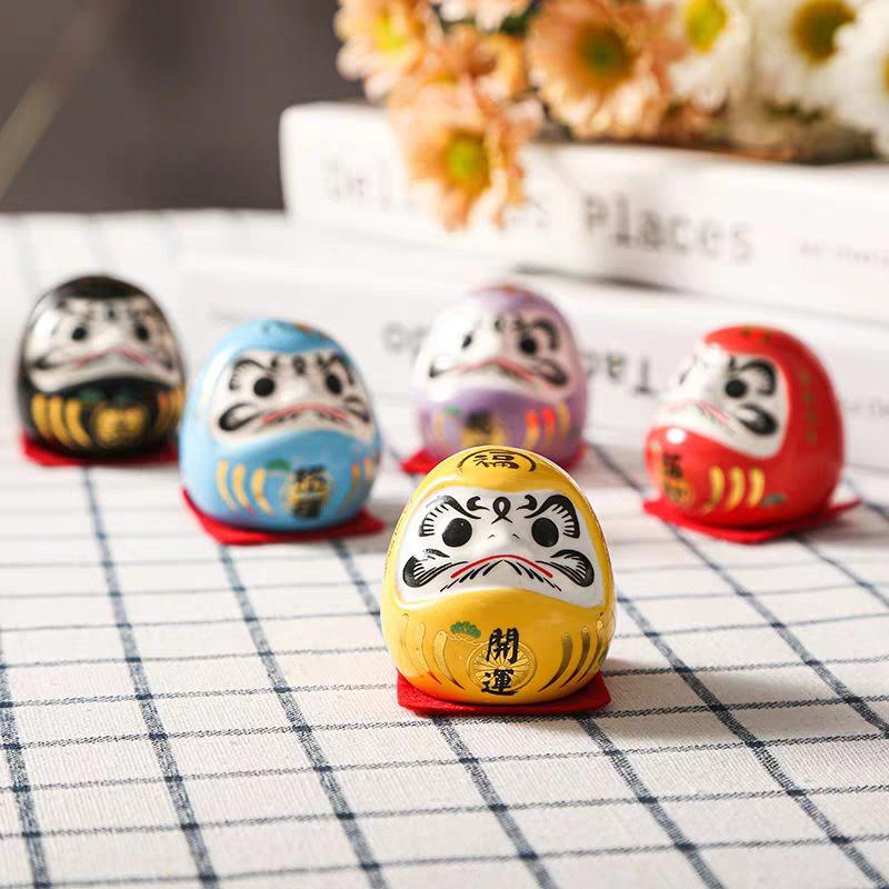 Miniature Landscape Home Decoration Diy Accessories Gifts Cartoon Ceramic Daruma Doll Crafts Lucky Charm Fortune Ornament