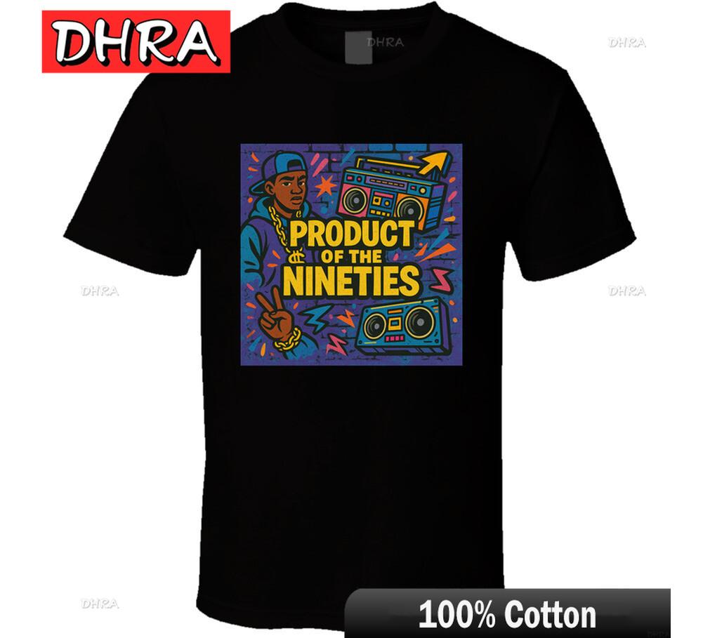 

Product of The Nineties 90s Hip Hop T Shirt Featuring Cotton Comfort Gift for Boyfriend Tops Printed Tee Unisex T Shirt Retro 4XL