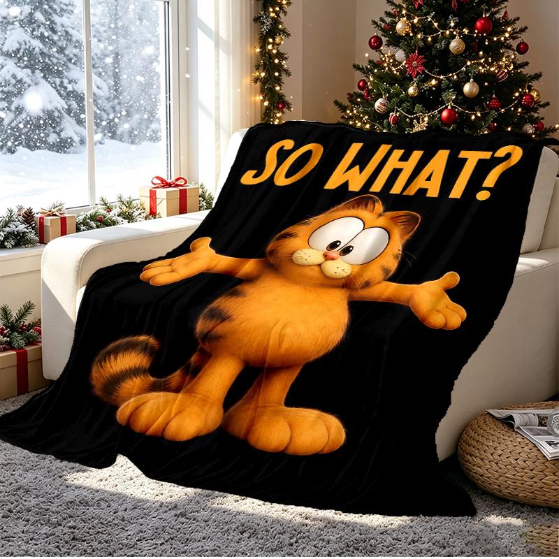 Garfield Pattern Blanket for Home Decoration, Bed, Sofa, Car Travel, Camping, Suitable for All Seasons, Birthday Christmas Gift