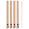 4Pcs Straw Spoon Durability Stirring Spoon Drinking Straw for Smoothie Milkshake Bar Reusable Stainless Steel Scoop