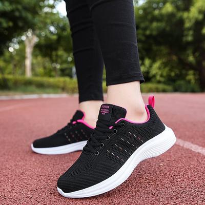 İlkbahar ve Sonbahar Kadın Ayakkabıları Koşu Ayakkabıları Hafif ve Nefes Alabilen Flyknit Günlük Ayakkabılar Kadın Seyahat Ayakkabıları Spor Kadın