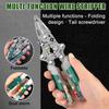 17 In 1 Foldable Wire Stripper with , Multifunctional Professional Electrician's Pliers, Cable Stripping Pliers for Cutting